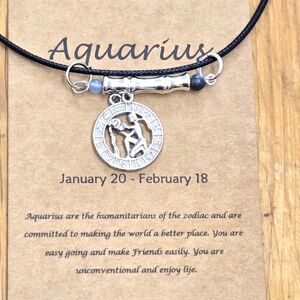 Aquarius Zodiac Vibe Bar Necklace – Aquamarine & Labradorite, Astrology Jewelry